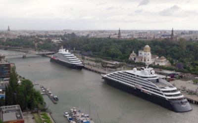 El Puerto de Sevilla acoge por primera vez la escala simultánea de los cruceros Scenic Eclipse I y II