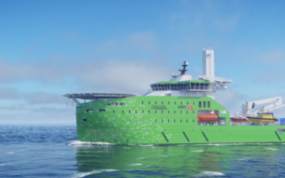 Ignacio Galán visita Vigo para conocer el nuevo buque eléctrico de Bibby Marine